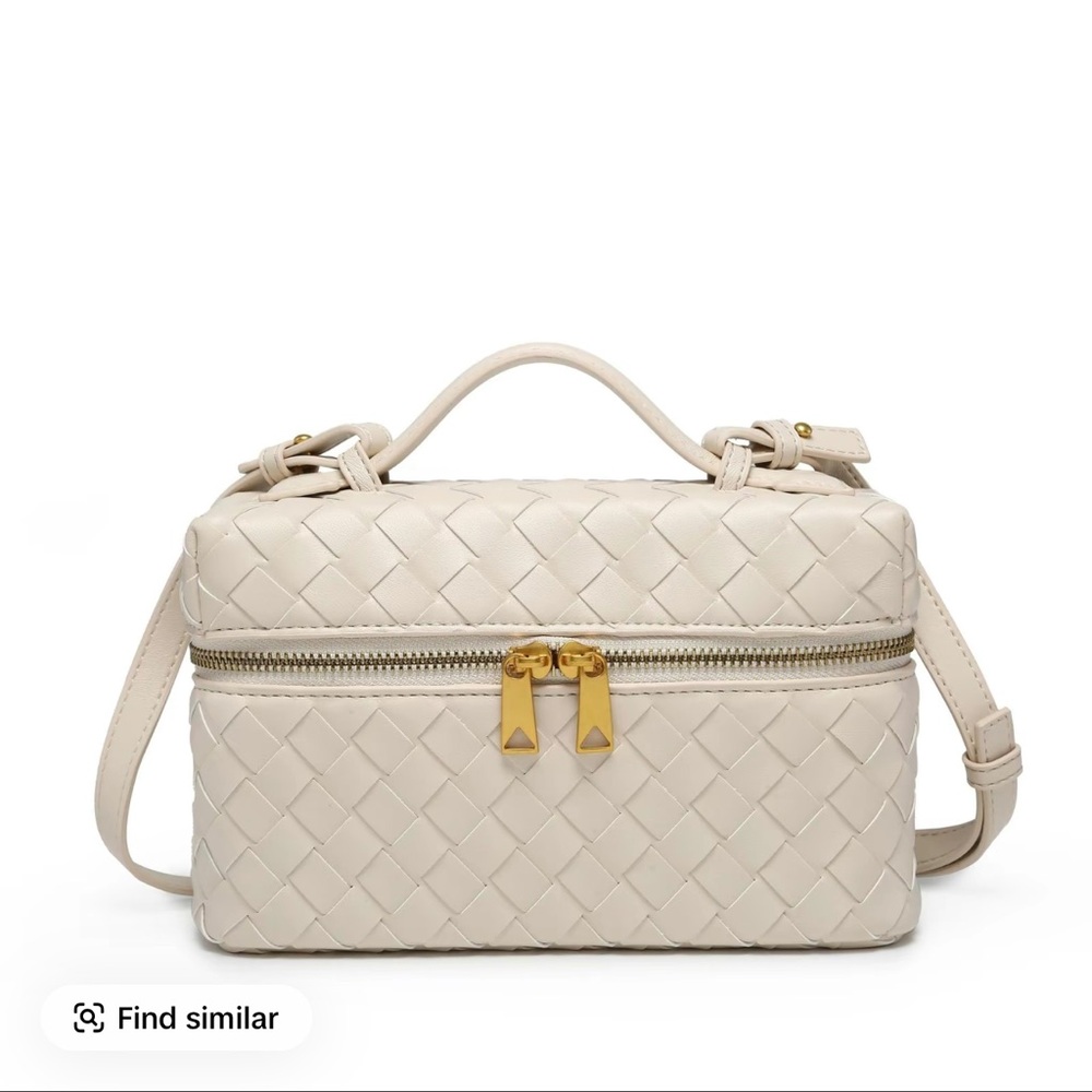 NEW never worn | Trendy Woven Crossbody Purse Square Box Bag PU Leather